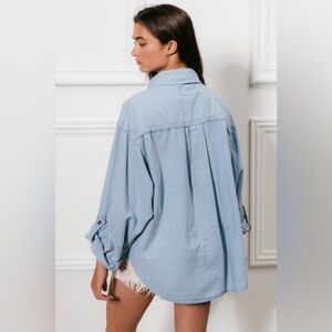 BiBi Button Down Stitch Detail Shirt with Chest Pockets